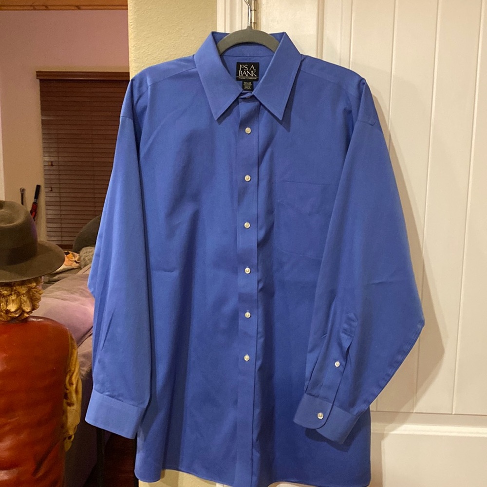 Jos A Bank indigo blue dress shirt 16.5 / 33